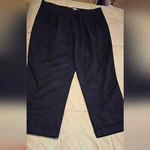 ALX Men’s Black Dress Pants 42x30 Pleated Relaxed Fit Cuffed